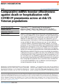 Cover page: Comparative mRNA booster effectiveness against death or hospitalization with COVID-19 pneumonia across at-risk US Veteran populations