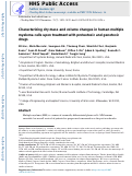 Cover page: Characterizing dry mass and volume changes in human multiple myeloma cells upon treatment with proteotoxic and genotoxic drugs.