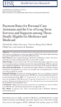 Cover page: Payment Rates for Personal Care Assistants and the Use of Long‐Term Services and Supports among Those Dually Eligible for Medicare and Medicaid