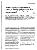 Cover page: Convection-enhanced delivery of Ls-TPT enables an effective, continuous, low-dose chemotherapy against malignant glioma xenograft model