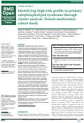 Cover page: Identifying high-risk profile in primary antiphospholipid syndrome through cluster analysis: French multicentric cohort study