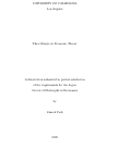 Cover page: Three Essays on Economic Theory