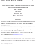 Cover page: Predicting violent behavior: The role of violence exposure and future educational aspirations during adolescence