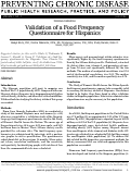 Cover page: Validation of a food frequency questionnaire for Hispanics.