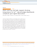 Cover page: Giant coercivity and high magnetic blocking temperatures for N23− radical-bridged dilanthanide complexes upon ligand dissociation