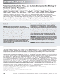 Cover page: Responses to Bacteria, Virus, and Malaria Distinguish the Etiology of Pediatric Clinical Pneumonia