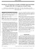 Cover page: Predictors of Transition to Frailty in Middle-Aged and Older People With HIV: A Prospective Cohort Study