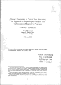 Cover page: Abstract description of pointer data structures : an approach for improving the analysis and optimization of imperative programs