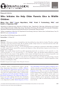 Cover page: Who Initiates the Help Older Parents Give to Midlife Children.