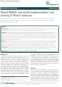 Cover page: PhenX RISING: real world implementation and sharing of PhenX measures.