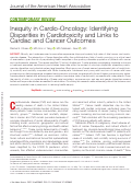 Cover page: Inequity in Cardio-Oncology: Identifying Disparities in Cardiotoxicity and Links to Cardiac and Cancer Outcomes.