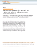 Cover page: A phenotypic and genomics approach in a multi-ethnic cohort to subtype systemic lupus erythematosus