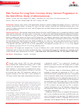 Cover page: Risk Factors for Long‐Term Coronary Artery Calcium Progression in the Multi‐Ethnic Study of Atherosclerosis