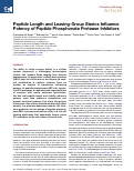 Cover page: Peptide Length and Leaving-Group Sterics Influence Potency of Peptide Phosphonate Protease Inhibitors