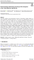 Cover page: Demonstrating mathematics learning as the emergence of eye–hand dynamic equilibrium