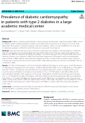 Cover page: Prevalence of diabetic cardiomyopathy in patients with type 2 diabetes in a large academic medical center.