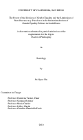 Cover page: The power of the ideology of gender equality and the limitations of state bureaucracy : paradoxes in the institutionalization of gender equality policies in South Korea