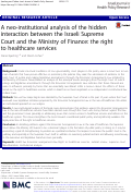 Cover page: A neo-institutional analysis of the hidden interaction between the Israeli Supreme Court and the Ministry of Finance: the right to healthcare services