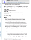 Cover page: Spouses’ Involvement in Their Partners’ Diabetes Management: Associations With Spouse Stress and Perceived Marital Quality