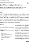 Cover page: Effects of Electronic Cigarette Vaping on Cardiac and Vascular Function, and Post-myocardial Infarction Remodeling in Rats