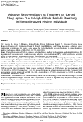 Cover page: Adaptive Servoventilation as Treatment for Central Sleep Apnea Due to High-Altitude Periodic Breathing in Nonacclimatized Healthy Individuals