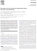 Cover page: Dissociation in the neural basis underlying Chinese tone and vowel production