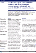 Cover page: KEYNOTE-022 part 3: a randomized, double-blind, phase 2 study of pembrolizumab, dabrafenib, and trametinib in BRAF-mutant melanoma
