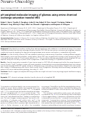 Cover page: pH-weighted molecular imaging of gliomas using amine chemical exchange saturation transfer MRI.