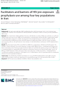 Cover page: Facilitators and barriers of HIV pre-exposure prophylaxis use among four key populations in Iran.