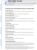 Cover page: Child/Adolescent Anxiety Multimodal Study: Evaluating&nbsp;Safety