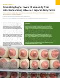 Cover page: Promoting higher levels of immunity from colostrum among calves on organic dairy farms