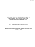 Cover page: Workshop on induced Seismicity due to fluid injection/production from Energy-Related Applications