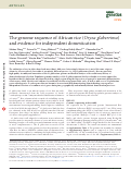 Cover page: The genome sequence of African rice (Oryza glaberrima) and evidence for independent domestication