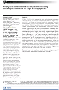 Cover page: Prophylactic corticosteroid use in patients receiving axicabtagene ciloleucel for large B‐cell lymphoma