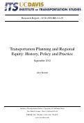Cover page: Transportation Planning and Regional Equity: History, Policy and Practice