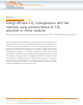 Cover page: Energy-efficient CO2 hydrogenation with fast response using photoexcitation of CO2 adsorbed on metal catalysts