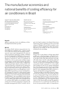 Cover page: The manufacturer economics and national benefits of cooling efficiency for air conditioners in Brazil