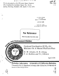 Cover page: CATALYZED COMBUSTION OF H /AIR MIXTURES ON A HEATED PLATINUM PLATE