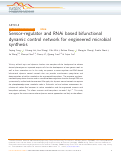 Cover page: Sensor-regulator and RNAi based bifunctional dynamic control network for engineered microbial synthesis.