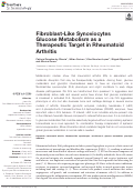 Cover page: Fibroblast-Like Synoviocytes Glucose Metabolism as a Therapeutic Target in Rheumatoid Arthritis