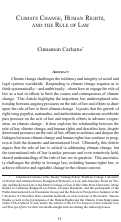 Cover page: Climate Change, Human Rights, and the Rule of Law