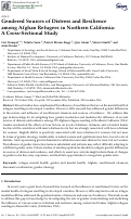 Cover page: Gendered Sources of Distress and Resilience among Afghan Refugees in Northern California: A Cross-Sectional Study