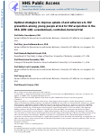 Cover page: Optimal strategies to improve uptake of and adherence to HIV prevention among young people at risk for HIV acquisition in the USA (ATN 149): a randomised, controlled, factorial trial