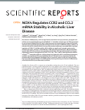 Cover page: NOX4 Regulates CCR2 and CCL2 mRNA Stability in Alcoholic Liver Disease