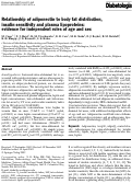 Cover page: Relationship of adiponectin to body fat distribution, insulin sensitivity and plasma lipoproteins: evidence for independent roles of age and sex