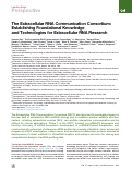 Cover page: The Extracellular RNA Communication Consortium: Establishing Foundational Knowledge and Technologies for Extracellular RNA Research