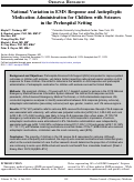 Cover page: National Variation in EMS Response and Antiepileptic Medication Administration for Children with Seizures in the Prehospital Setting