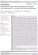 Cover page: Environmental change, shifting distributions, and habitat conservation plans: A case study of the California gnatcatcher