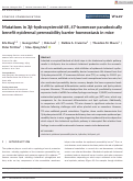 Cover page: Mutations in 3β‐hydroxysteroid‐δ8, δ7‐isomerase paradoxically benefit epidermal permeability barrier homeostasis in mice