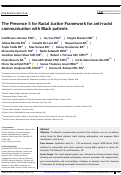 Cover page: The Presence 5 for Racial Justice Framework for anti-racist communication with Black patients.